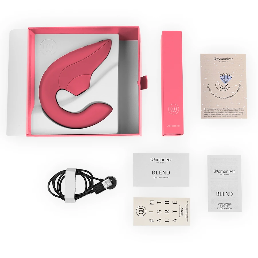 WOMANIZER - BLEND RABBIT WIBRATOR STYMULATOR VIBRANT ROSE
